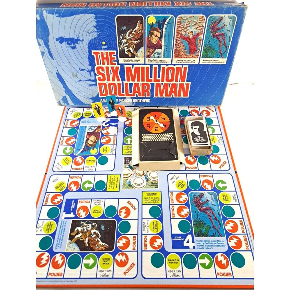 Vintage The Six Million Dollar Man Board Game Retro Missing One Piece 1975